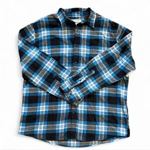 NWT Men's Blue and Black Plaid Shirt XL
